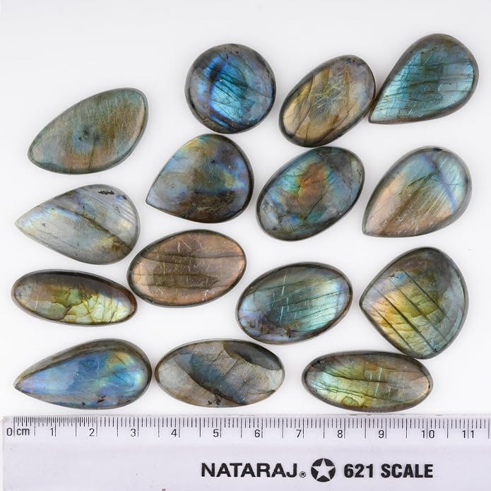 10pcs Mix Labradorite Cabochons Gemstone Crystals, Wholesale Bulk Lot, Wire - Image 3