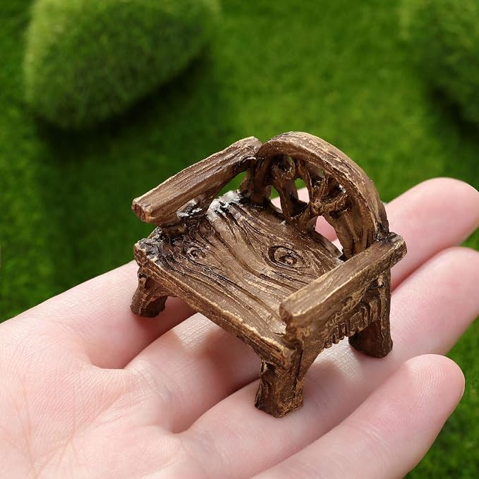 Skylety 12 Pieces Garden Furniture Ornaments Miniature Table and Chairs Set - Image 5