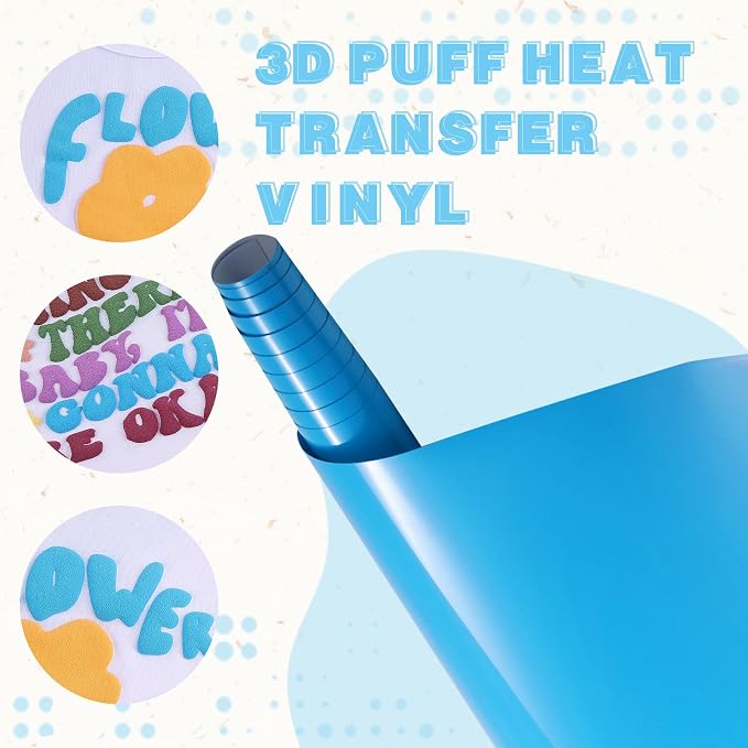 Tintnut Windows Blue Puff Heat Transfer Vinyl Roll, easy cut & weed, stretch - Image 3