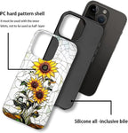 ZHEGAILIAN Case for iPhone 16 Pro, Sunflower Faux Stained Glass Effect Durable - Image 2