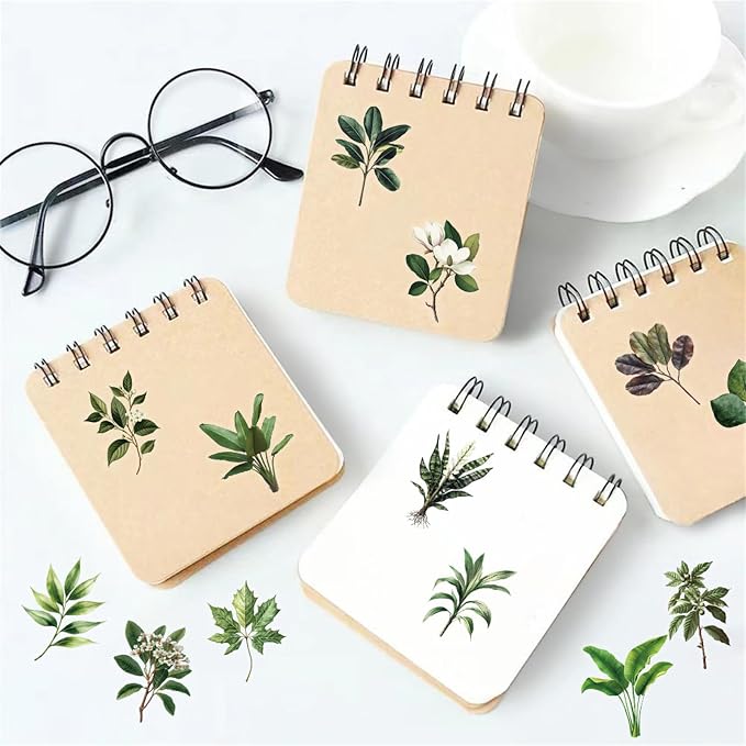 50pcs Transparent Green Leaf Sticker - Image 4