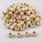 100pcs 15mm Natural Wood Beads Unfinished Round Wooden Loose Beads Wood Spacer - Image 2