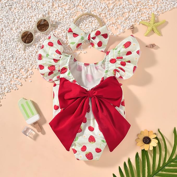 Toddler Girl Baby Ruffles Mermaid Fish Scale Swimsuit One Piece Swimwear Bathing Sunsuit