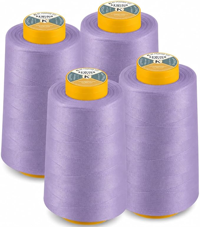 AK TRADING CO. 4-Pack Lavender All Purpose Sewing Thread Cones of High Tensile by Fabrics%7CEventDecor%7CCrafts%7CUpholsteryFoam