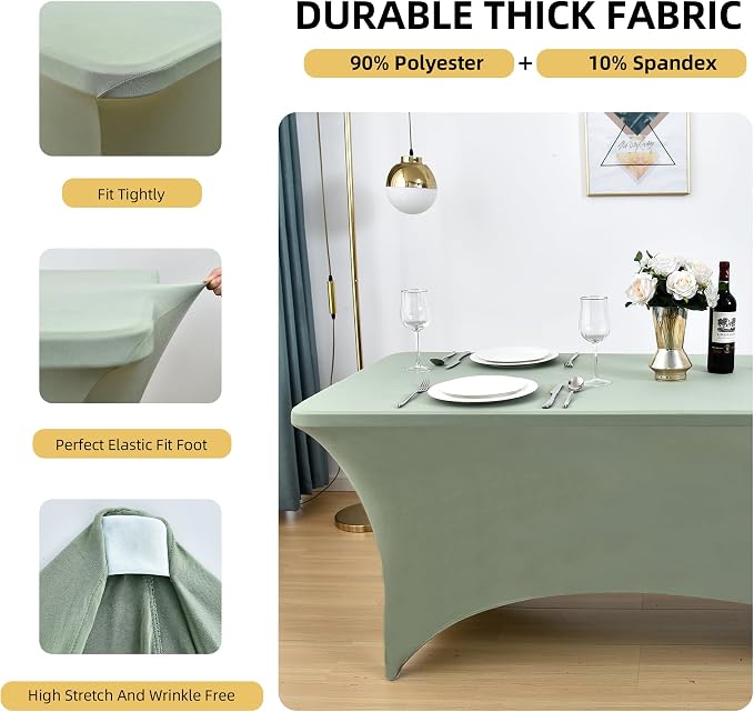 10-Pack 6ft Spandex Table Covers - Image 2