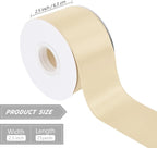 Cream 2.5 Inch Continuous 25 Yards Satin Wired Ribbon - Image 2
