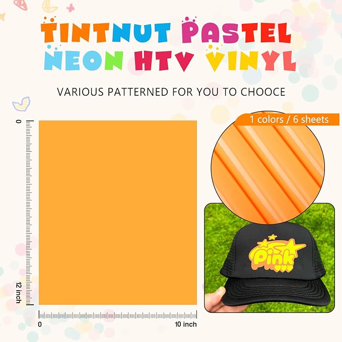 Tintnut Light Yellow Neon Heat Transfer Vinyl, easy cut & weed, stretch washable - Image 2
