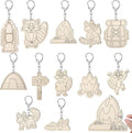 RattanView 24 Pcs Camp Craft Color Your Own Keychains DIY Craft Wooden Blank by RattanView