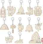 RattanView 24 Pcs Camp Craft Color Your Own Keychains DIY Craft Wooden Blank by RattanView