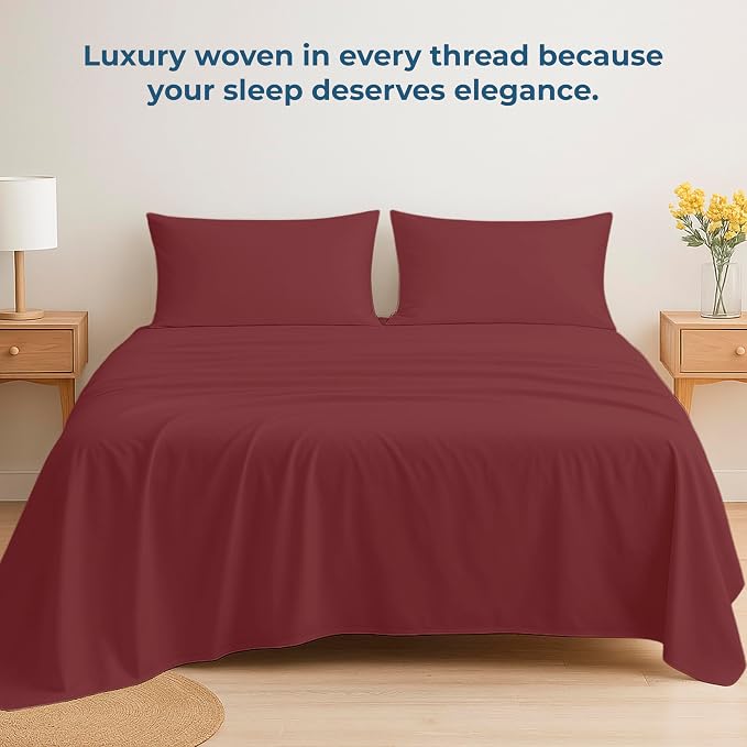 Royale Linens 100% Organic Cotton Twin Flat Sheet Only - Image 6