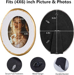 4x6 Oval Picture Frame, Ornate Photo Frame White & Gold, Hand-Crafted Resin - Image 5