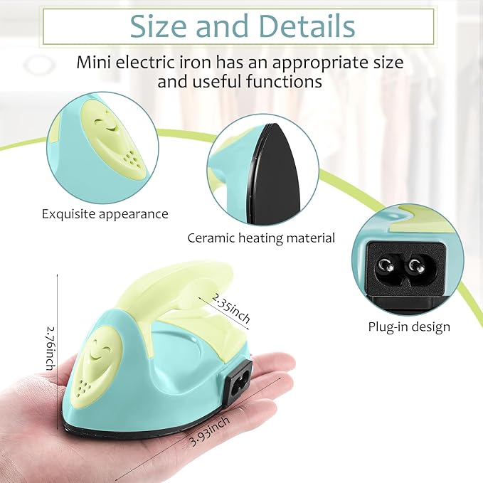 Honoson Mini Craft Iron Mini Heat Press Small Iron 3.93 x 2.36 x 2.76 In - Image 2