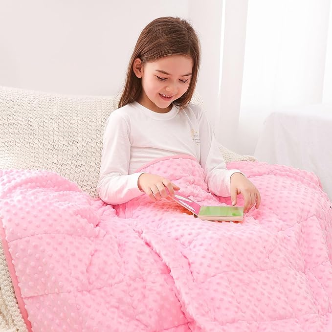 Kivik Weighted Blanket 5 lbs, Small Minky Dotted Blankets, Soft Heavy Blanket by Kivik