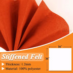 IONTACH 36" X 36" Orange Stiff Felt Fabric 1.2mm Thick | Felt Sheet - Image 3