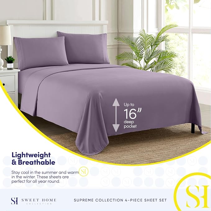Twin XL Sheets - Breathable Luxury Sheets - 1800 Supreme Collection Extra Soft - Image 3