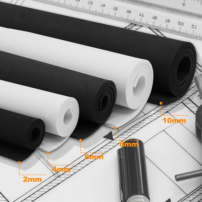 biguphate EVA Foam Roll - 6mm Black Ultra High Density Craft Foam - 15 x 39 - Image 4
