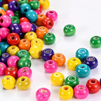 DAHI 1000pcs 8mm Wood Beads Colorful Wooden Bead Large Hole Wooden Beads Loose - Image 6