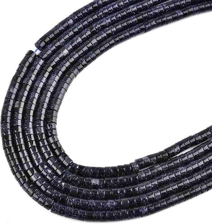 152pcs 4x2mm Natural Blue Sand Stone Heishi Disc Rondelle Spacer Stone Semi - Image 3