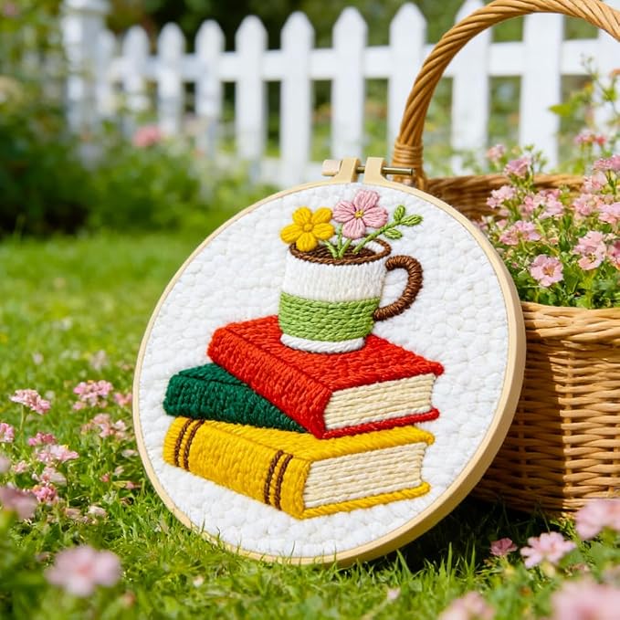 INFUNLY Books Flowers Punch Needle Kit - Image 5