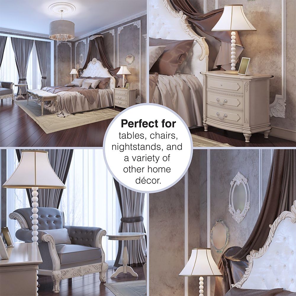 SoftTouch Heavy-Duty Felt Furniture Pads – 2" Round Self-Adhesive Floor Protectors for Hardwood, Tile & Laminate – Scratch-Resistant, Linen, 6 Pack