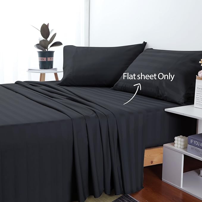 Cotton Full Flat Sheet Only, 600 Thread Count 100% Egyptian Cotton Top Sheet - Image 2