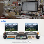 OPNICE Desk Organizers and Accessories, Dual Monitor Stand Riser - Image 2