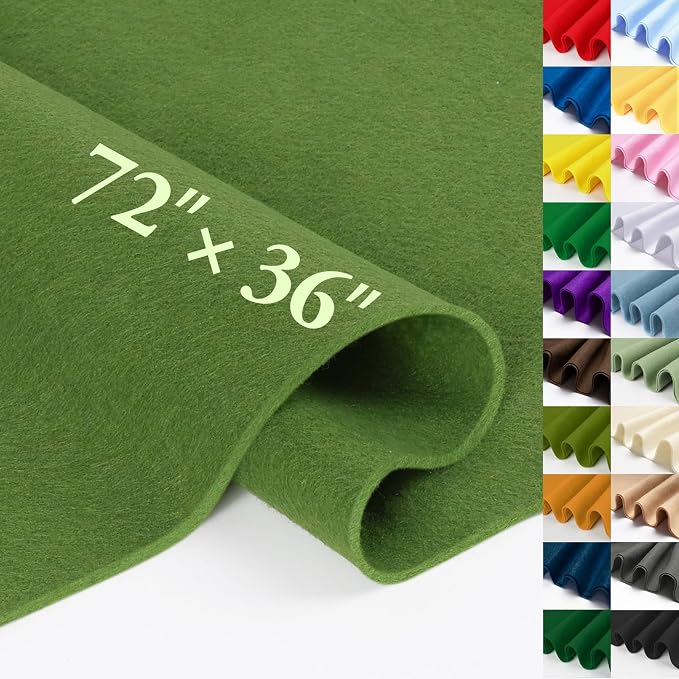 Campsite Green Fabric Sheet 72" X 36", 1.4mm Thick Large Soft Durable Flexible by MITINU