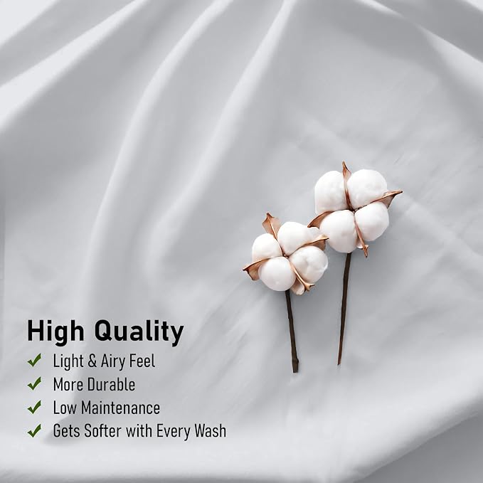 RUVANTI 100% Cotton Sheets – King Size Percale Bedding, Cooling & Breathable - Image 5