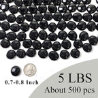 FANTIAN 5 lbs Black Glass Marbles, Glass Beads, Decorative Rocks Glass Pebbles - Image 2