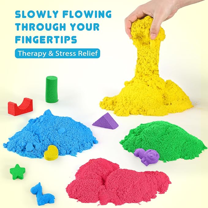 AtMini Play Sand for Kids, 11lbs of 6 Colored Sands, Magic Sand Bulk, Play Sand - Image 2