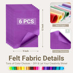 Purple Soft Felt Sheets for Crafts, 1.6mm Thick, Kids' Crafts, DIY Projects - Image 2