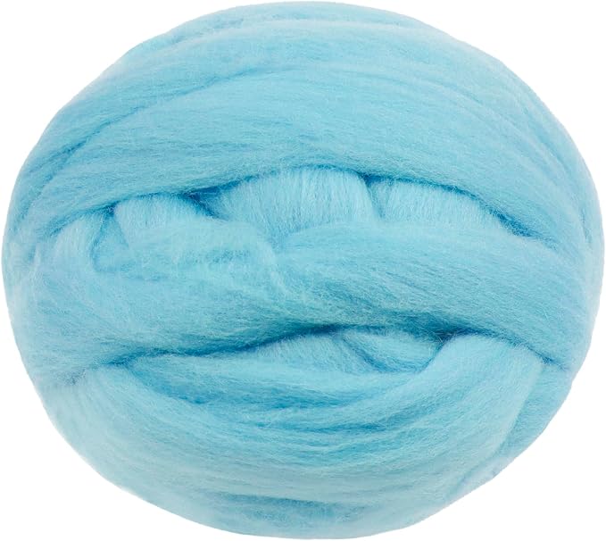 JeogYong Needle Felting Wool, 3.53oz Wool Roving Chunky Wool Yarn, Aqua Blue by JeogYong