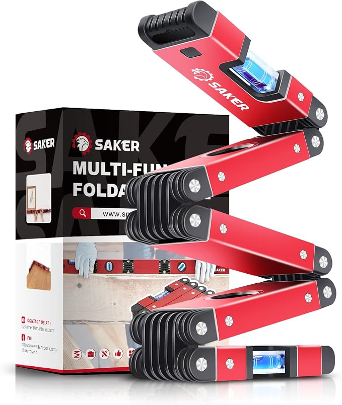 Saker Multi-function Foldable Level, 28-Inch Level Tool, Gift by Saker