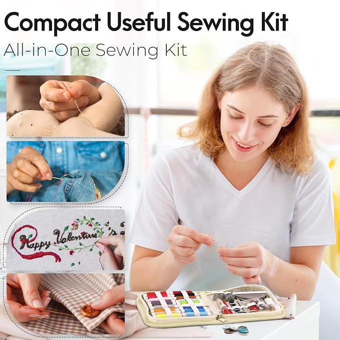 Coquimbo Sewing Kit Gifts for Adults Teen Grils Women Mom Grandma, Portable - Image 5