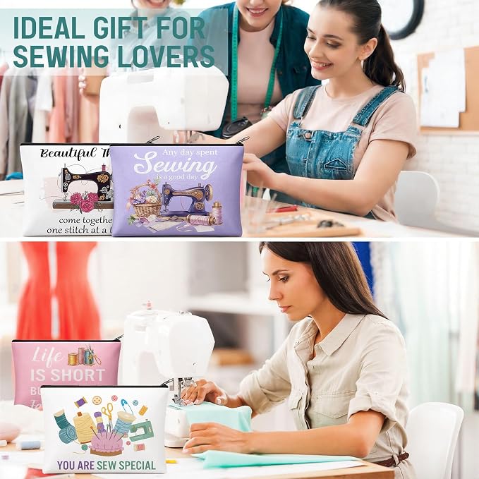 Reginary 12 Pcs Sewing Gifts for Women Quilter Sewing Cosmetic Bags Quilting - Image 4