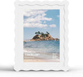 6x8 Picture Frame with Mat for 5x7, Wavy Edge Wooden Real Glass Photo Frame for by THKRLOF