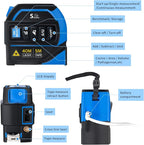 4-in-1 Laser Tape Measure with Laser Level Crosshairs |130ft/40m Laser - Image 2