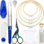 Mudder 53 Pieces Cross Stitch Tool Embroidery Starter Kit Includes Bamboo - Image 2