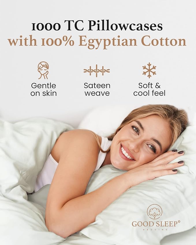 1000 TC Sage King Pillowcases Set of 2 100% Egyptian Cotton Pillow Cases - Image 4