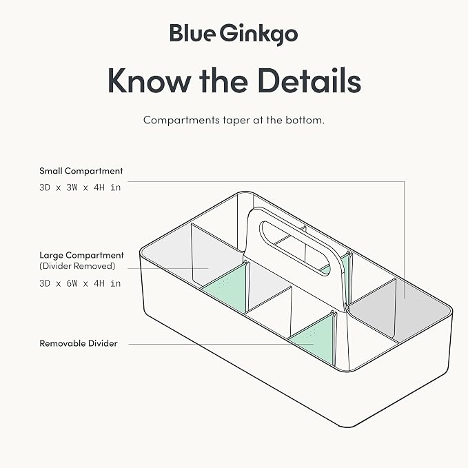 BLUE GINKGO Stackable Organizer Caddy, Made in Korea | Portable. Adjustable. - Image 4