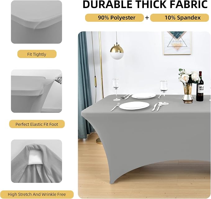 114 10-Pack 6ft Spandex Table Covers - Image 2