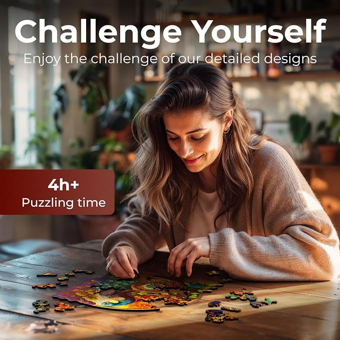 CRAFTHUB Animal Wooden Puzzles for Adults – A3 Peacock Yin Yang - Image 6