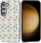 for Samsung Galaxy S23 Case, Cute Duck Pattern Glossy 2 in 1 Shockproof Bumper by Teonvpu