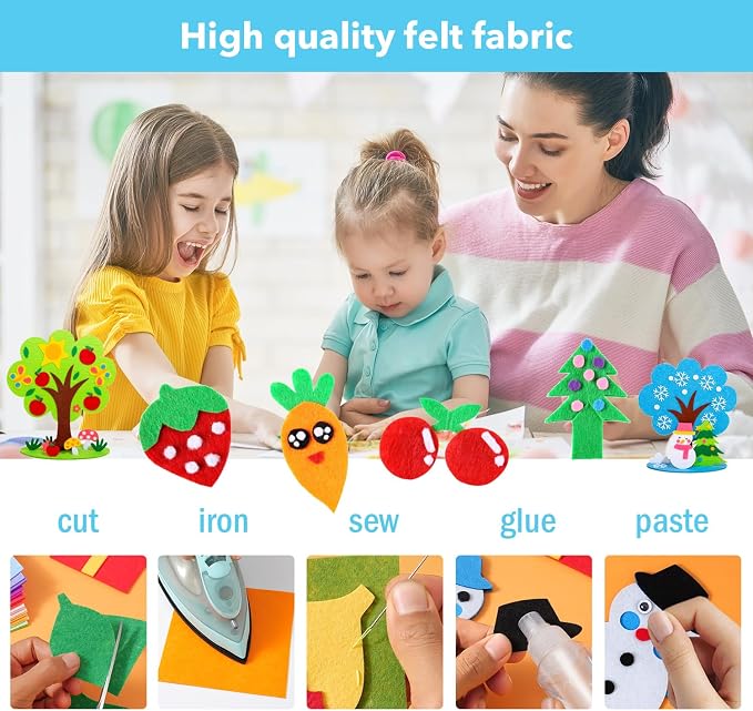 90PCS Felt Fabric Sheets Craft Kit - Image 7