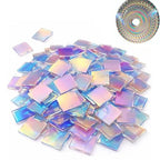 Iridescent Acrylic Squares, Rainbow Acrylic Sheets, Mosaic Art, Resin Jewelry by MQSHUHENMY