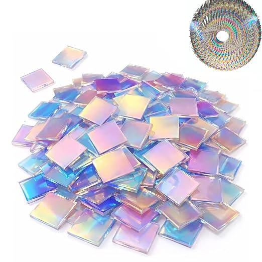 Iridescent Acrylic Squares, Rainbow Acrylic Sheets, Mosaic Art, Resin Jewelry by MQSHUHENMY