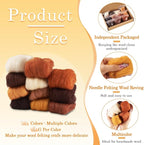 55G Needle Felting Wool Multicolor Autumn Brown Wool Roving - Image 6