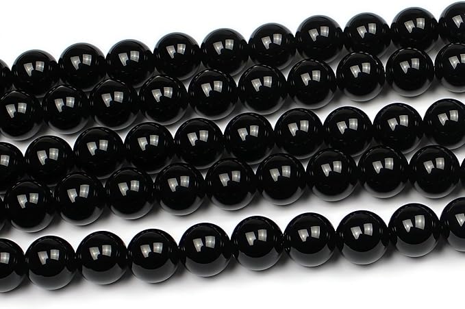 MJDCB Natural Stone Bead Black Onyx Gemstone Loose Beads - Image 4