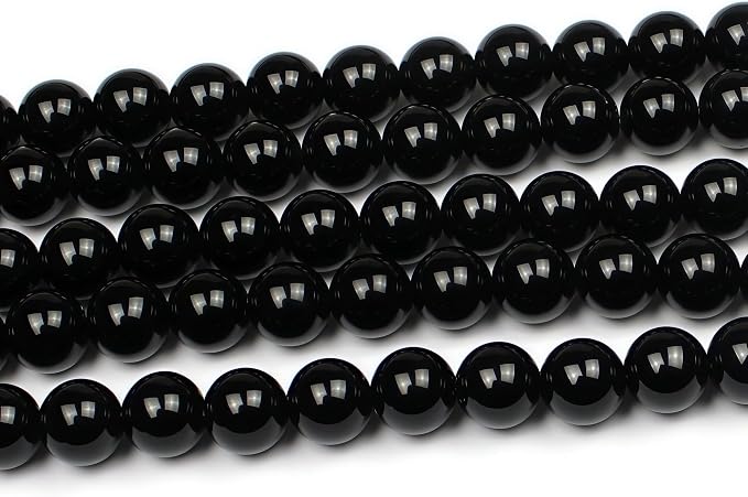 MJDCB Natural Stone Bead Black Onyx Gemstone Loose Beads - Image 4