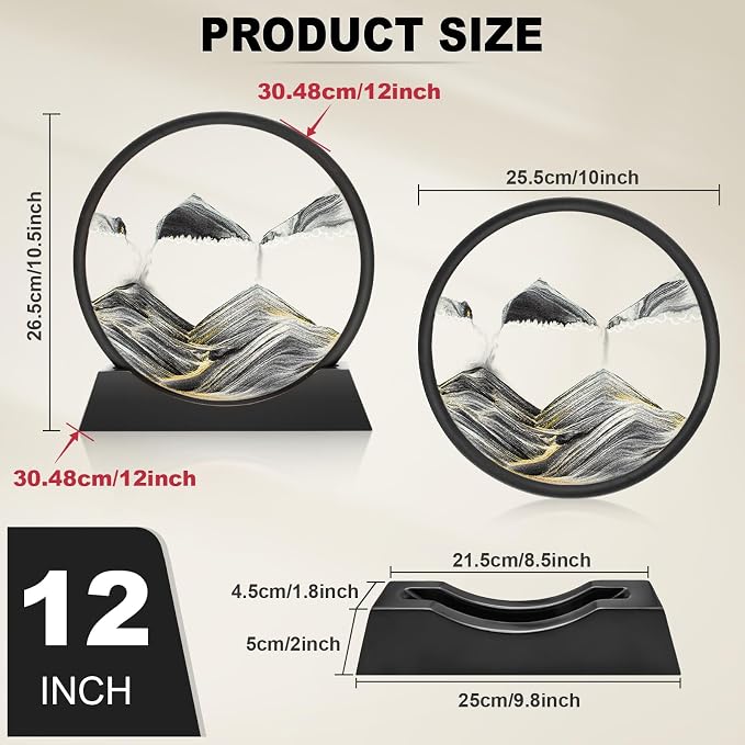 Wai Danie Moving Sand Art Picture 3D Hourglass Deep Sea Sandscape Liquid Motion - Image 6